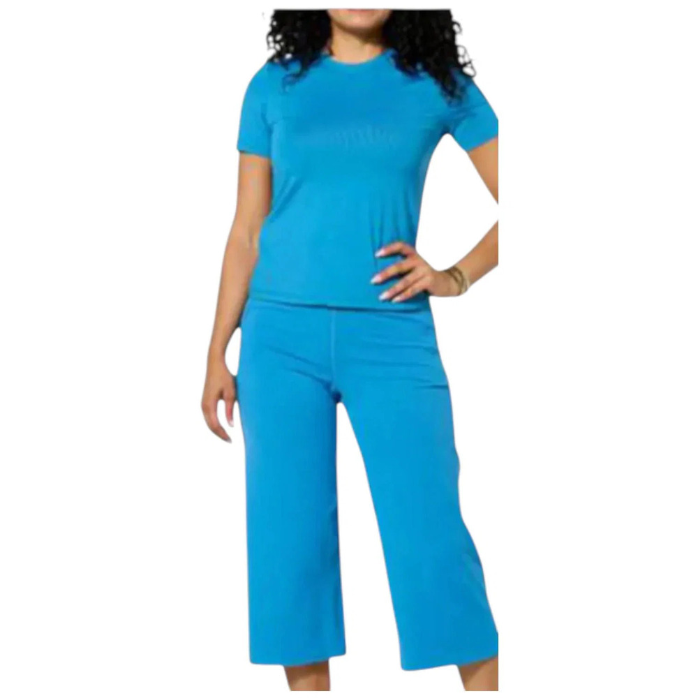 Joy Collection Women's Performance Crew Neck Tee Ocean Blue - Regular